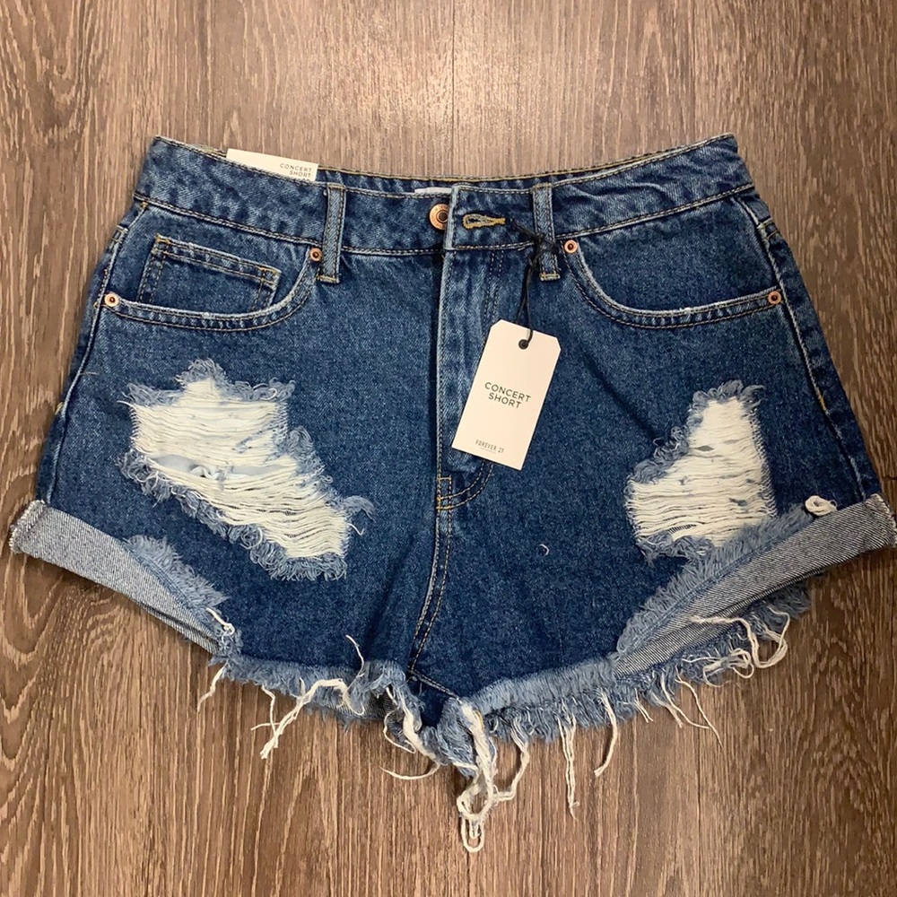Denim concert shorts